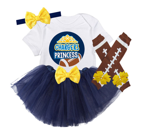 Chargers Princess Baby Game Day Outfit