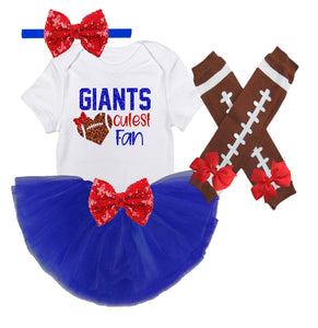 New York Giants Baby Girl Game Day Outfit
