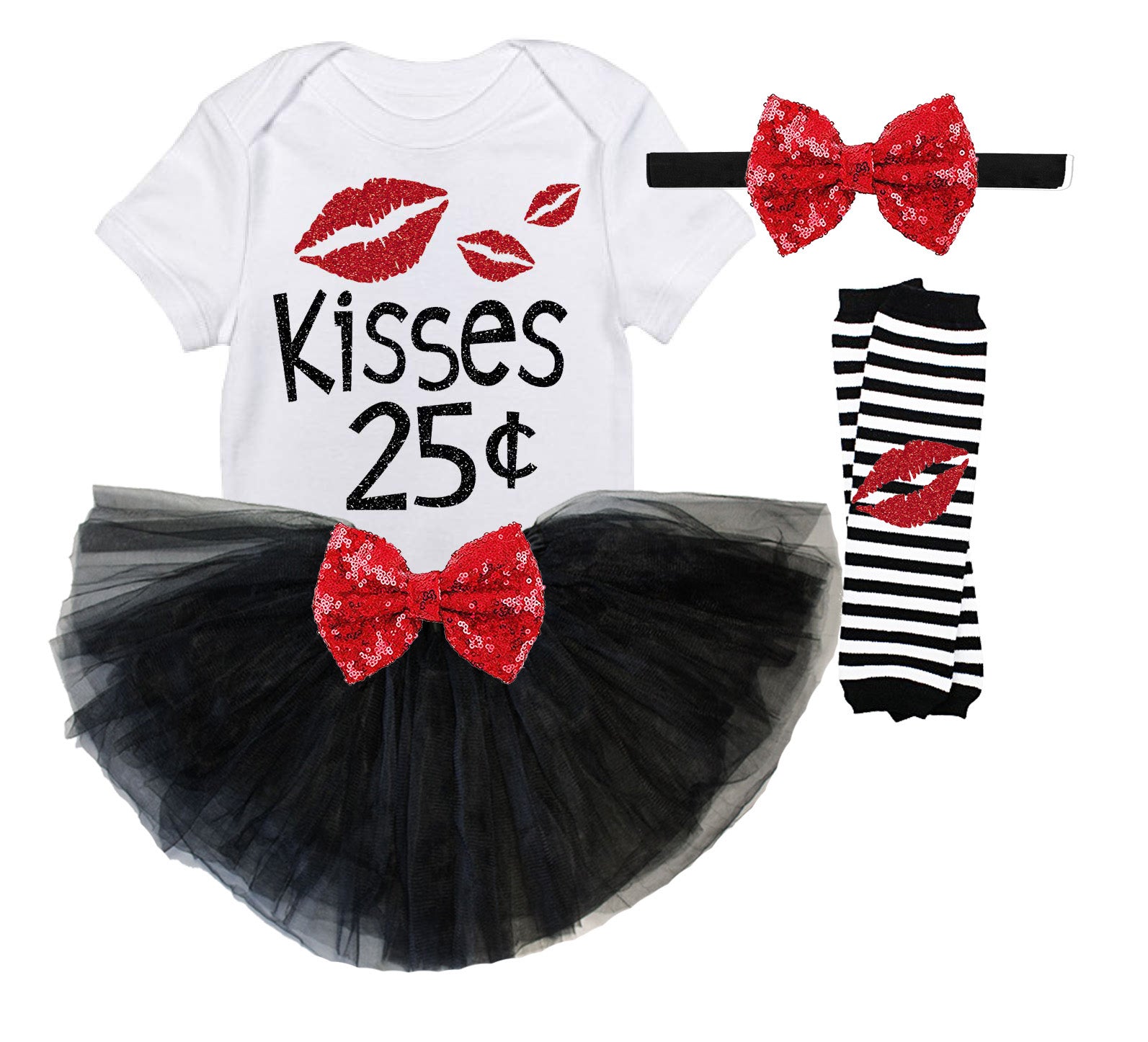 Valentines Baby Girl Outfit -Kisses