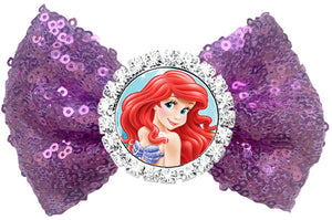 Ariel Purple Sequin Hair Bow