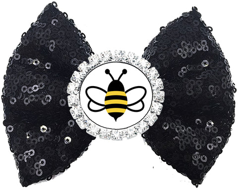 Bumble Bee Sequin Hair Bow