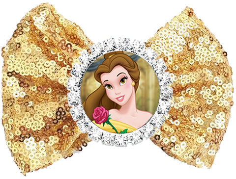 Belle Sequin Gold Bow