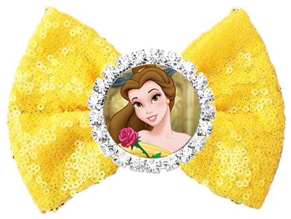 Belle Yellow Sequin Hair Bow