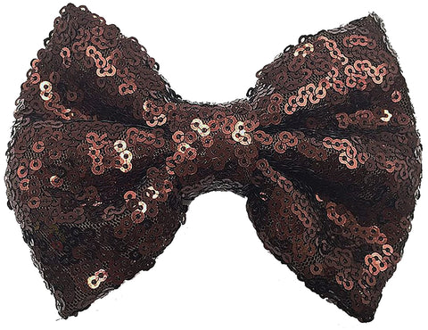 Brown Sequin Hair Bow