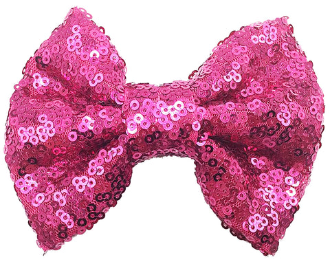 Hot Pink Sequin Hair Bow