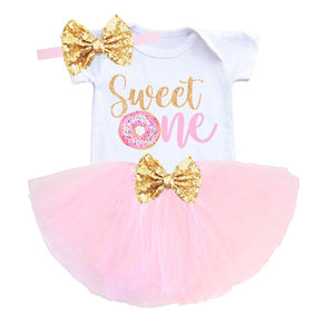 Sweet  One Donut Girls First Birthday Tutu Set