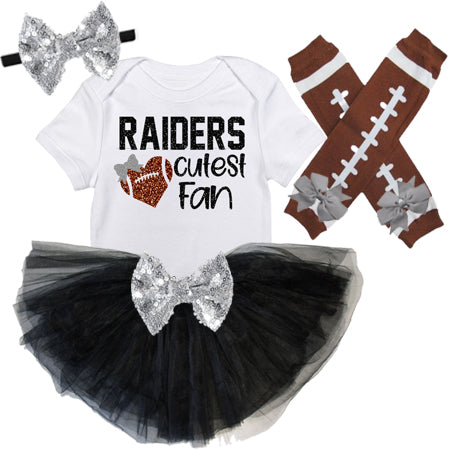 Las Vegas Raiders Baby Girl Game Day Outfit