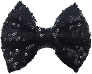 Black Sequin Hair Bow