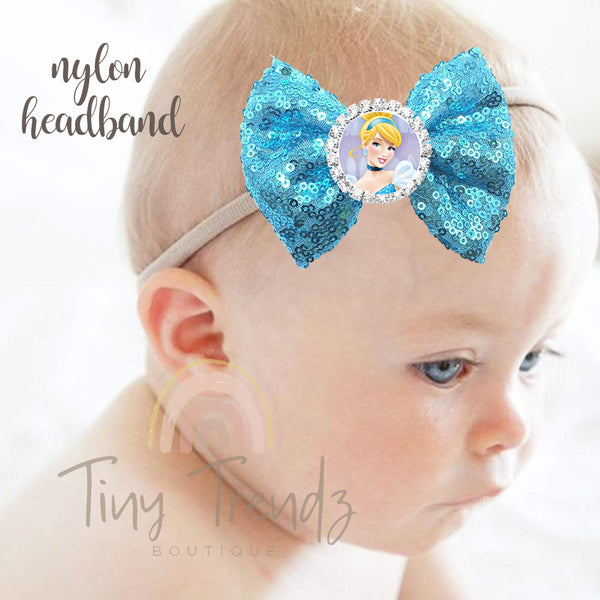 Cinderella  Sequin Hair Bow