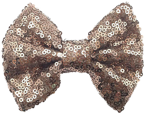 Coffee Sequin Bow