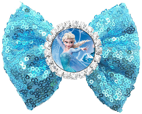 Elsa Sequin Hair Bow