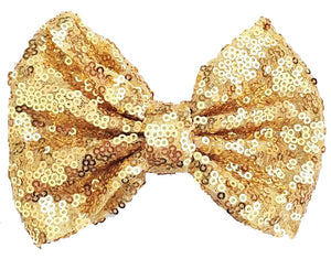 Gold Sequin Hair Bow