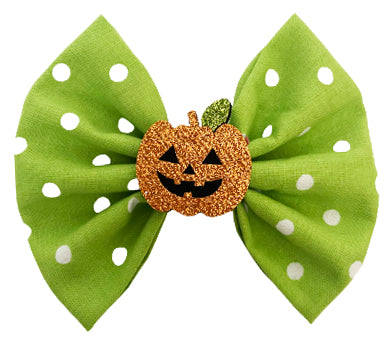 Lime Green Pumpkin Cutie Hair Bow