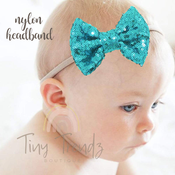 Teal Hair Bow